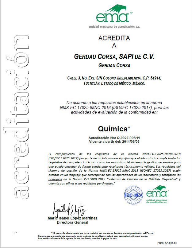 Certificación de producto grado 42