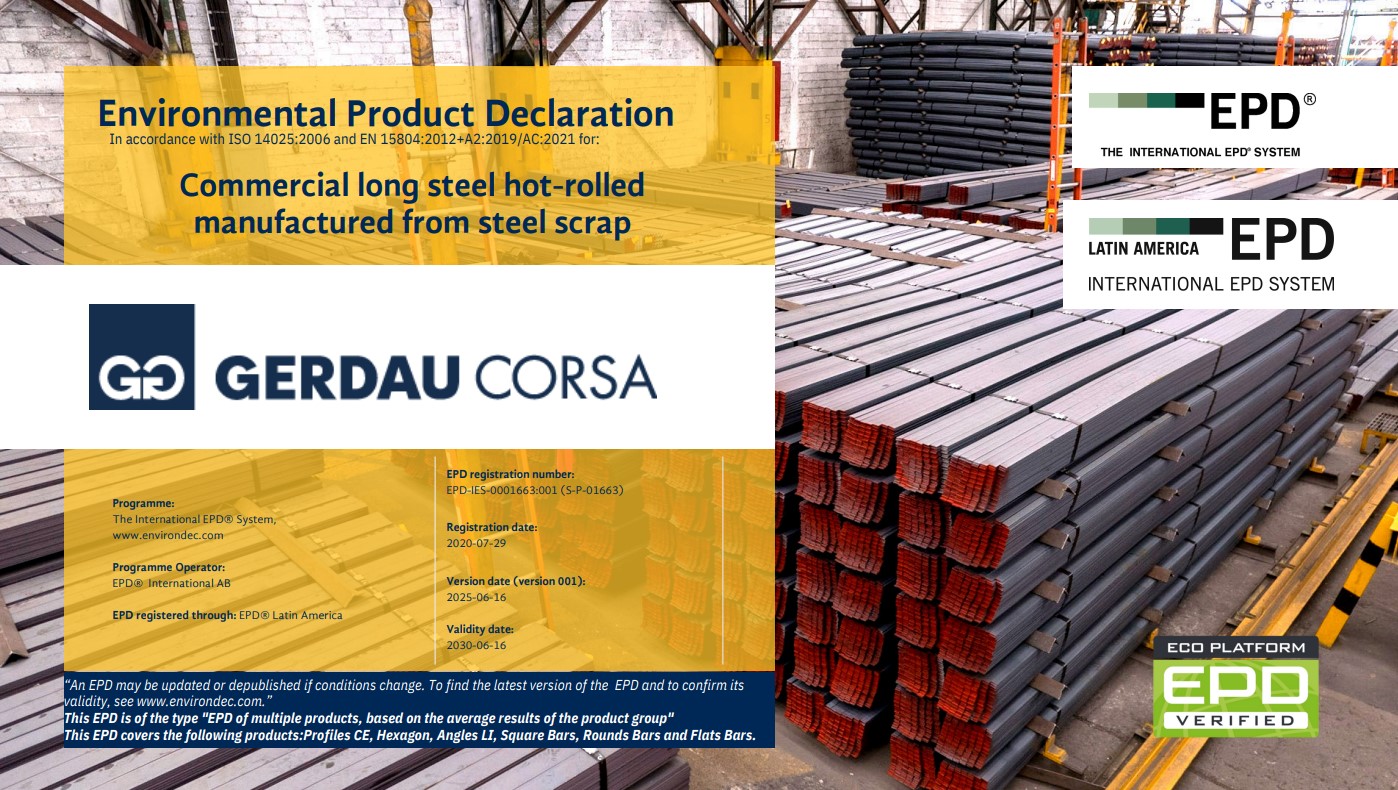 EPD Steel Rebar Manufactured From Steel Scrap